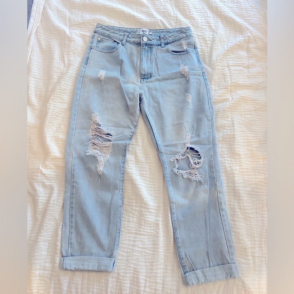 Princess Polly boyfriend jeans high rise light wash